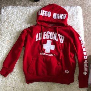 LIFEGUARD Red Miami Beach Hoodie